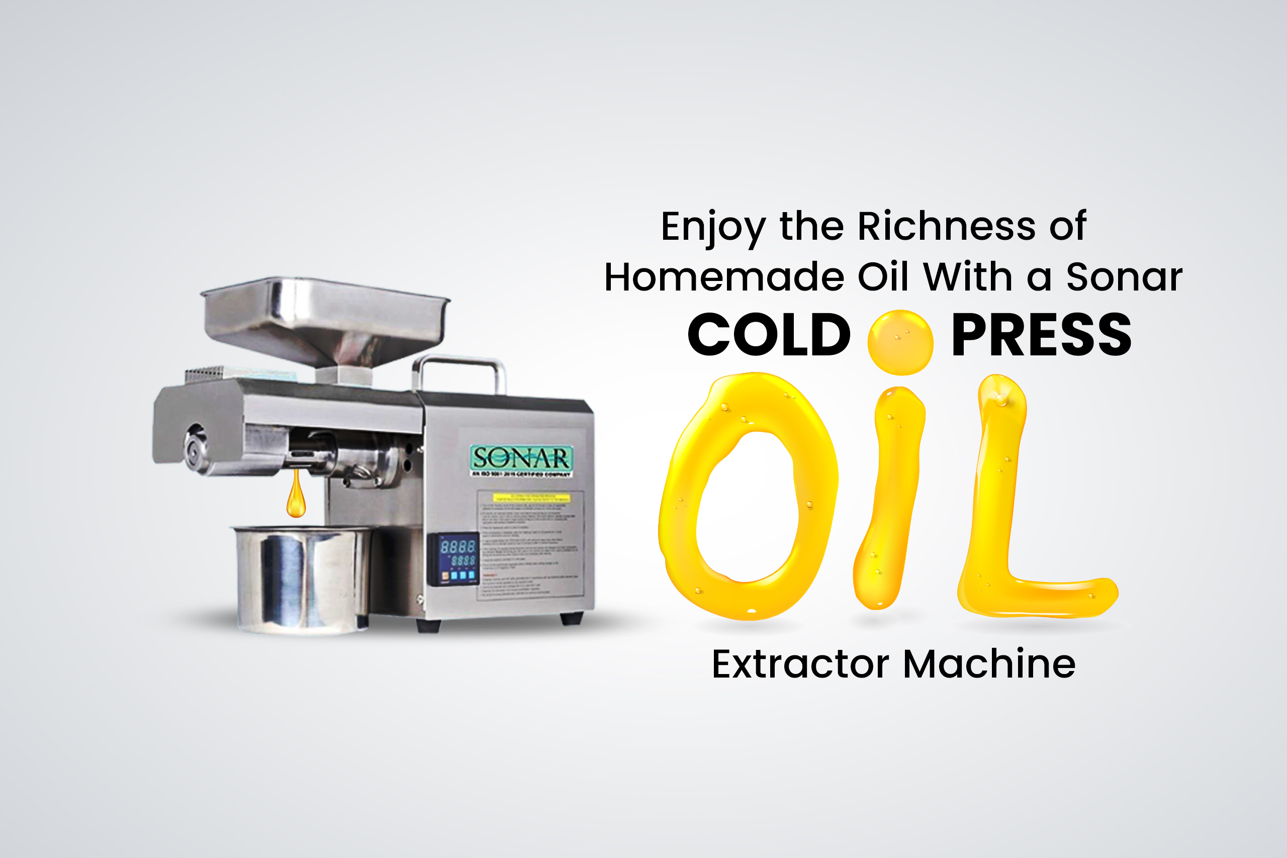 Enjoy the Richness of Homemade Oil with a Sonar Cold Press Oil Extractor Machine